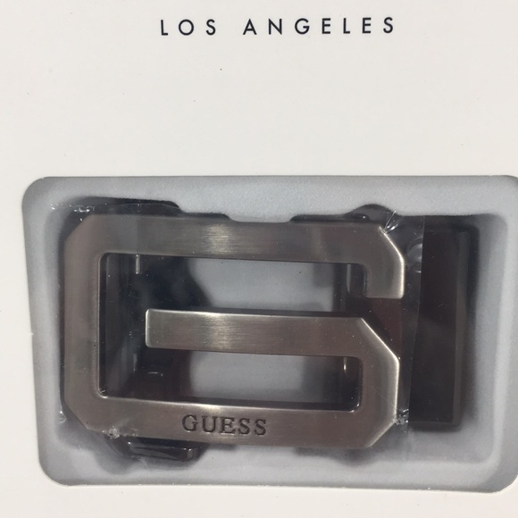 NWT Guess Black & Silver Leather Custom Fit Belt - Picture 2 of 6